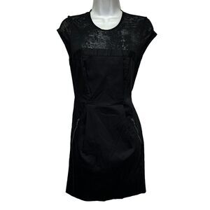 armani exchange black mesh top zip pocket dress Size 2